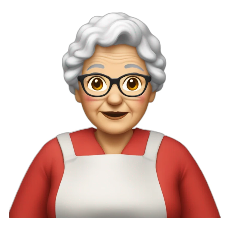 Granny in a costume Santa Claus coocking sticker