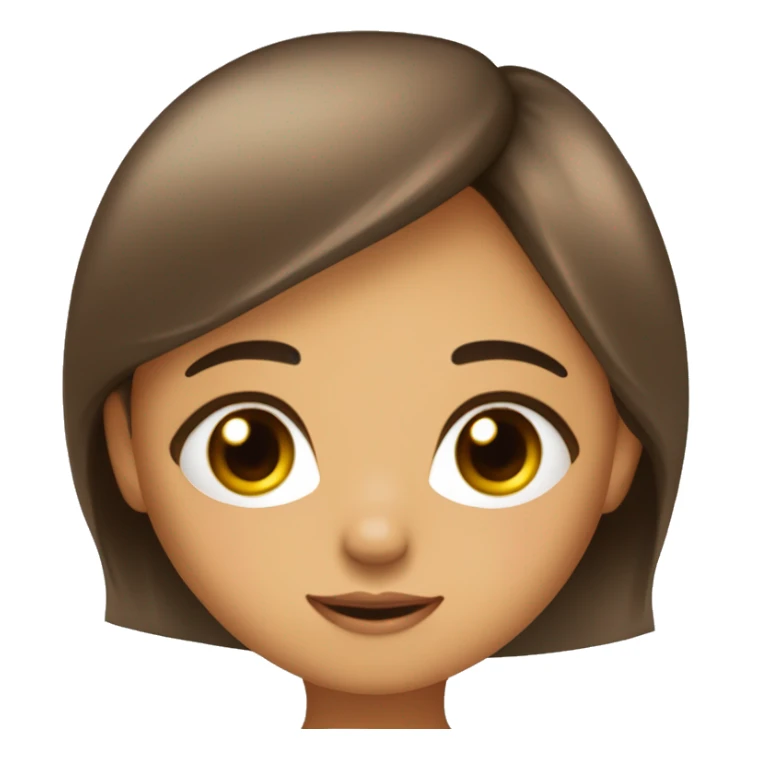 Una niña de cabello marrón ojos marrones con el cabello liso evantando una sola ceja exageradamente sticker