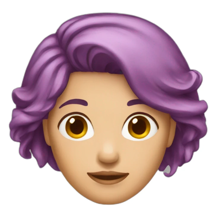 Purple hair woman emoji sticker
