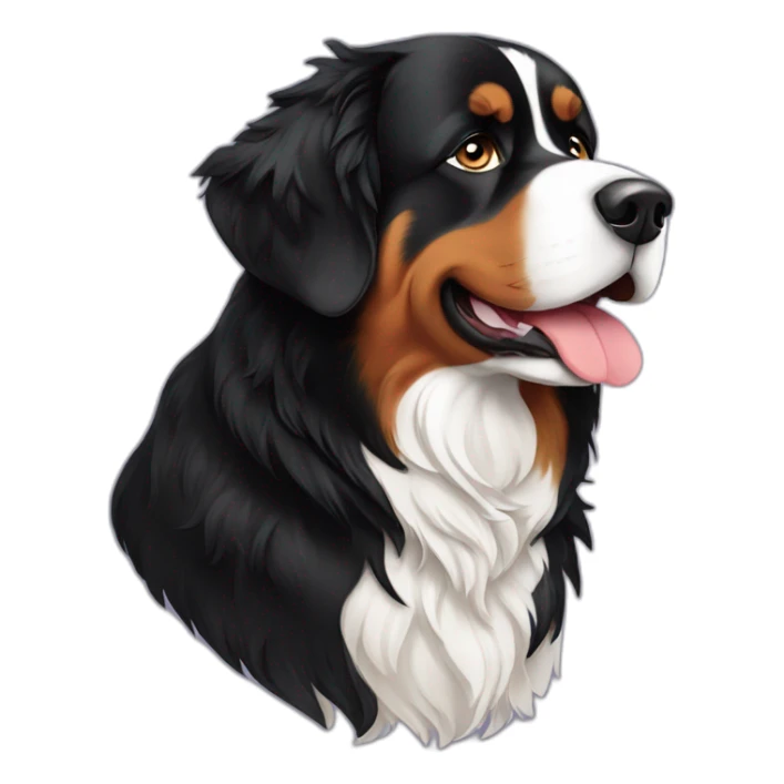 Bernese Mountain Dog side profile sticker