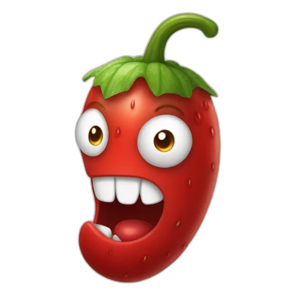 an evil red cucumber with steam coming out of his ears with sticker