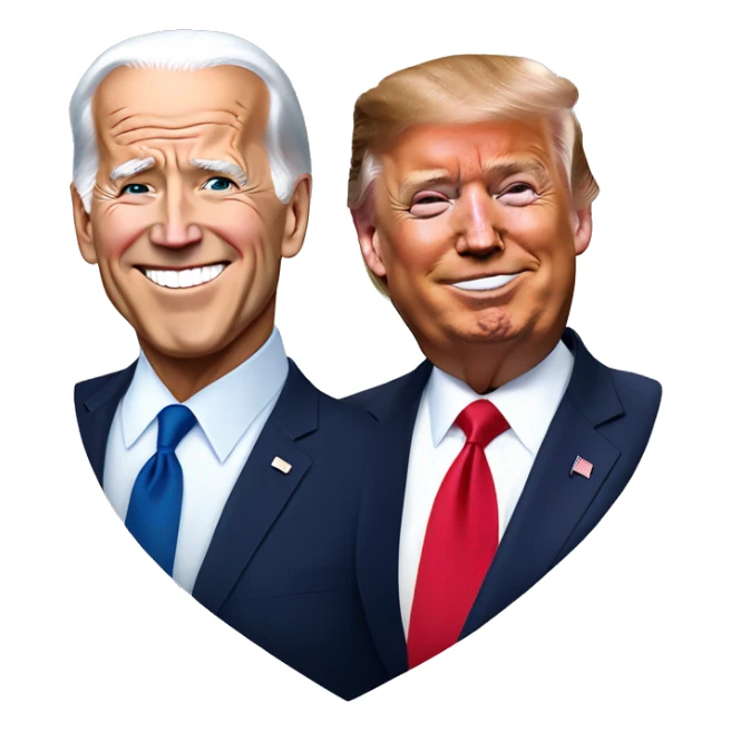 Joe Biden and Donald trump in love  sticker