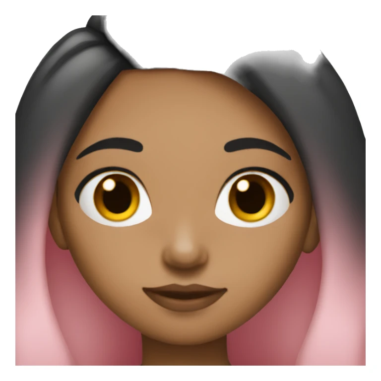 lightskinned girl with pink and black hair sticker