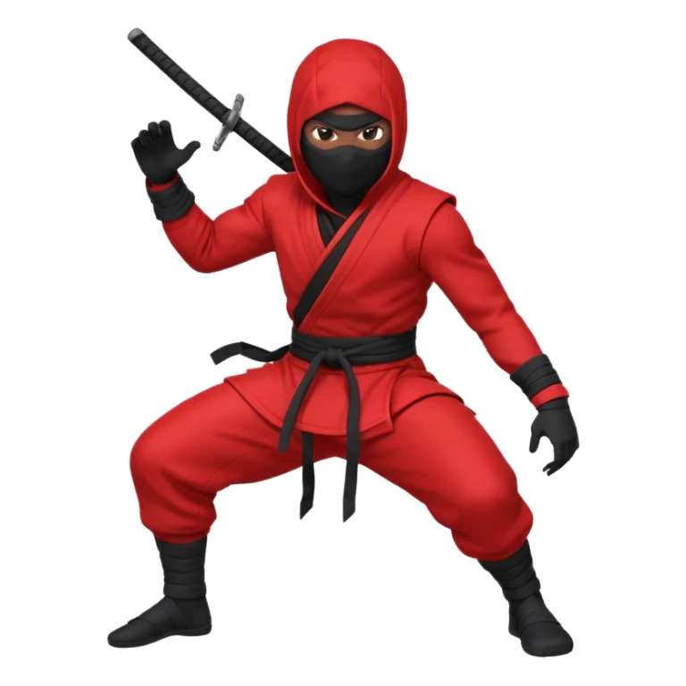 black skin ninja red clothes sticker