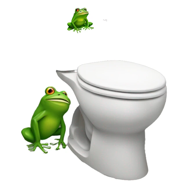 Frog on the toilet sticker