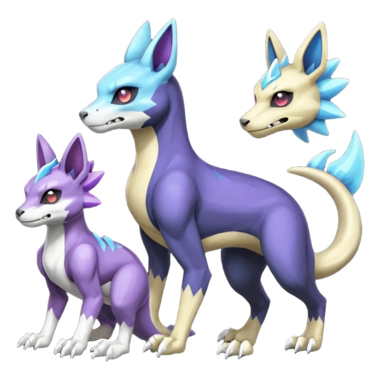 Duskull-Manectric-Electrike-Lucio-Cubone-Umbreon-Marowak-Draco-Fakémon-hybrid-creature (full body), 4 legs sticker