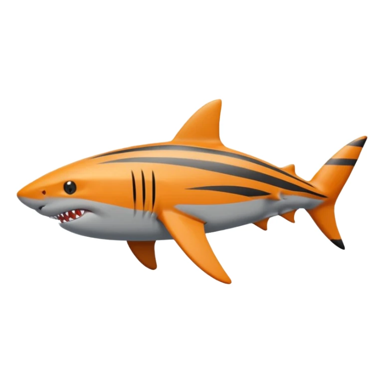 side view of shark body with a cat face sticker