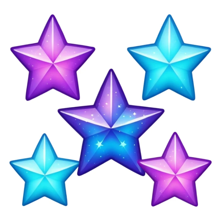 glitter purple and cian stars sticker