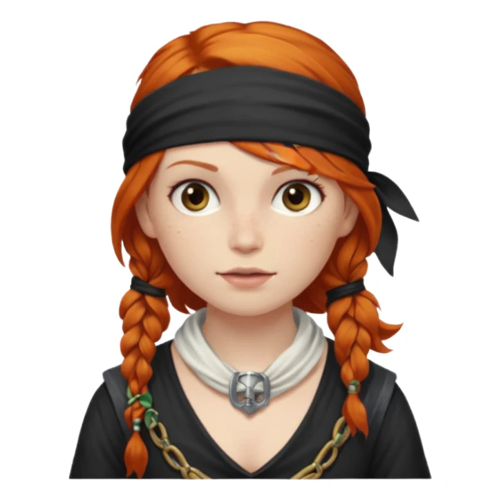 ginger hair pirate girl sticker
