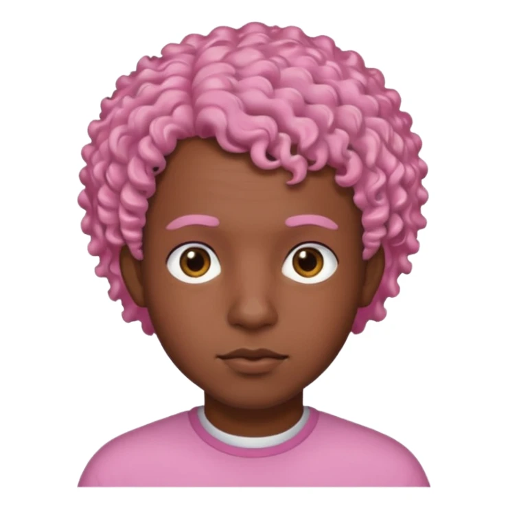black man with pink short curly hair sticker