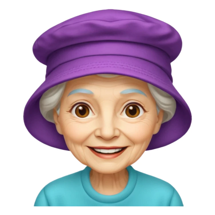 elderly women with hats with cap sticker