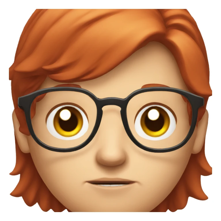 A red-head teacher in glasses is angry sticker