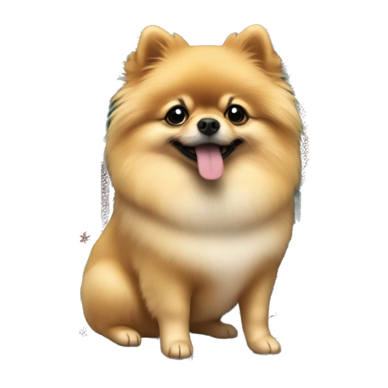 Pomeranian wearing christmas sweater sticker