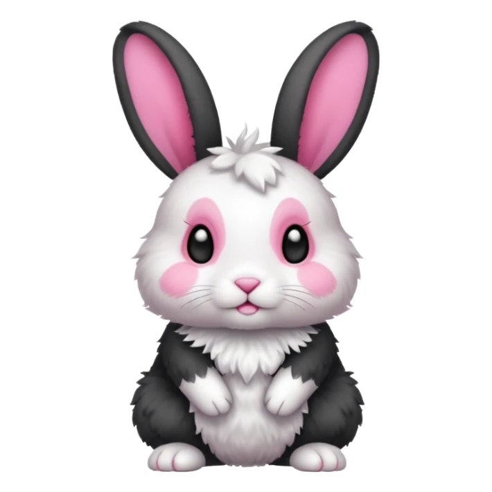 a white and black baby rabbit staying on its four legs sticker