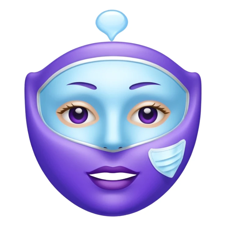 a white skincare mask purple blue pack sticker