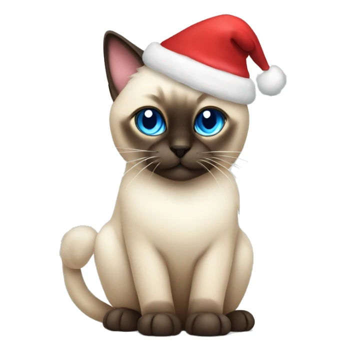 cute and fluffy siamese cat with christmas light sticker