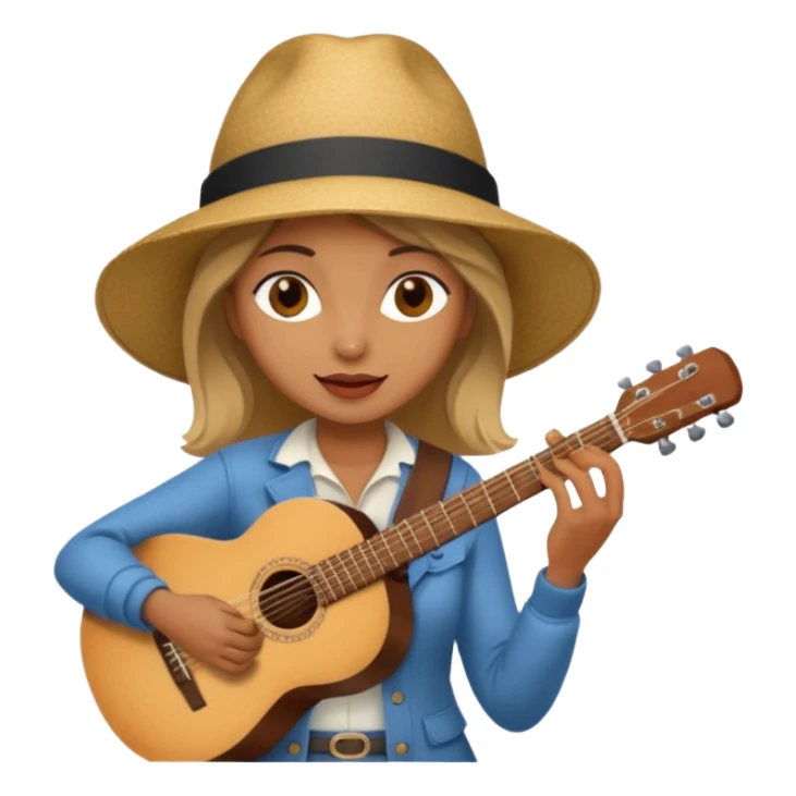 Street Music Performer woman with hat sticker