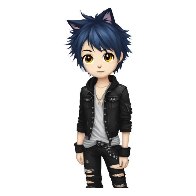 Cute Edgy Attractive Anime Punk Catboy sticker