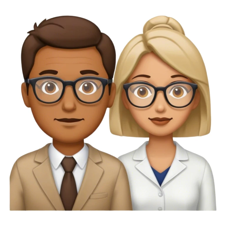 Two men and one women with glasses sticker