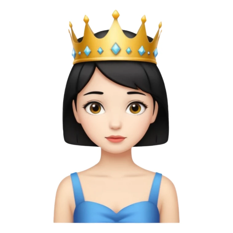 Chica linda pelo corto negro con una corona  sticker