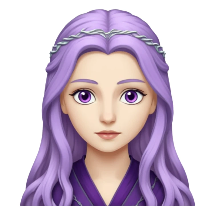 Hande Erçel as a lady from game of thrones from Starfall. Her eyes are lilac. sticker