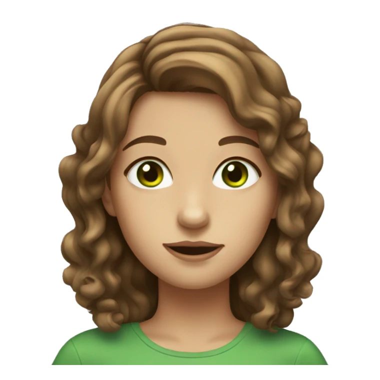 Girl with brown wavy Hair and Green eyes sticker