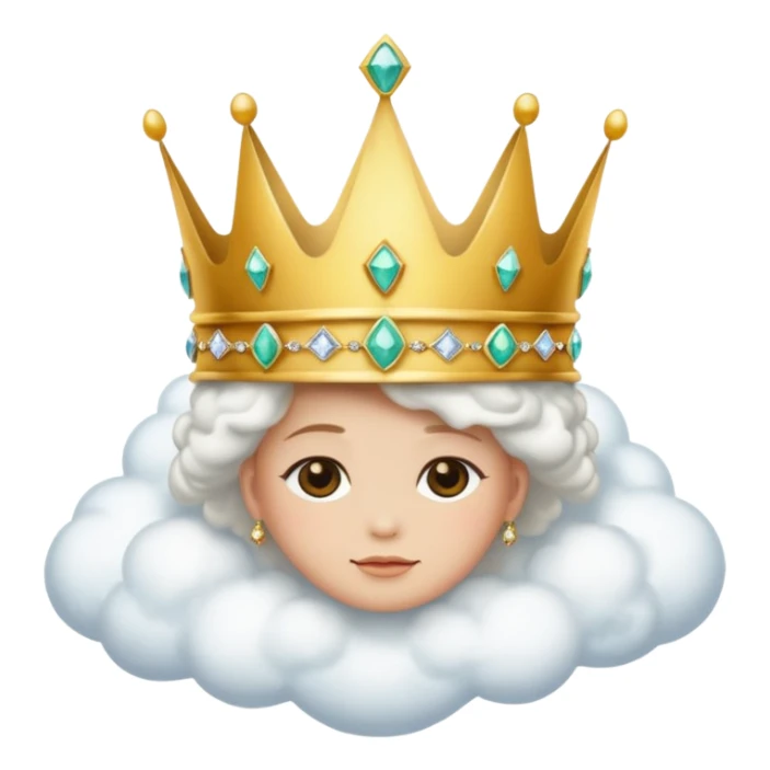 Put this 👑 on top  of 😶‍🌫️ with the face sticker