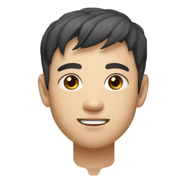 Laotien man with fair skin, round asian eyes,  sticker