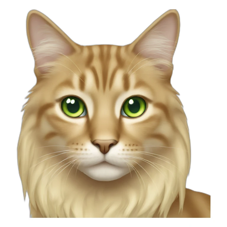Cat with blonde long hair green eyes sticker