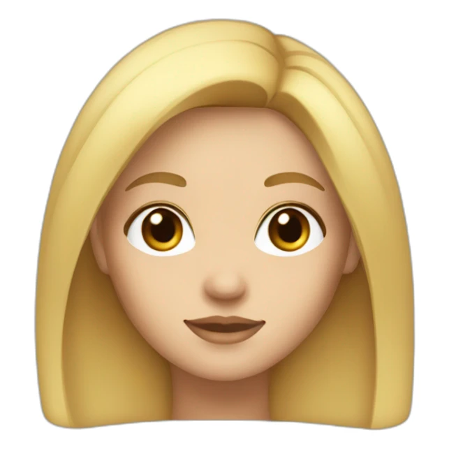 girl with medium length blonde hair, square face and brown eyes sticker