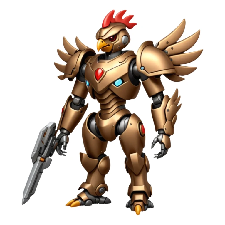 Mecha battle chicken humanoid creature but more human than chicken sticker