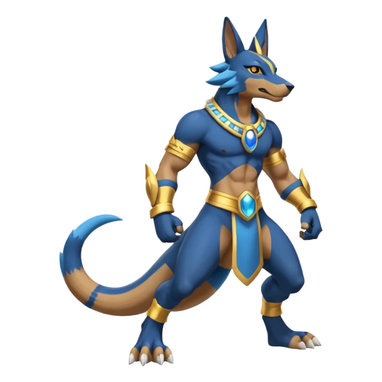 WereGarurumon-Anubis-Lucario-fusion (full body) sticker