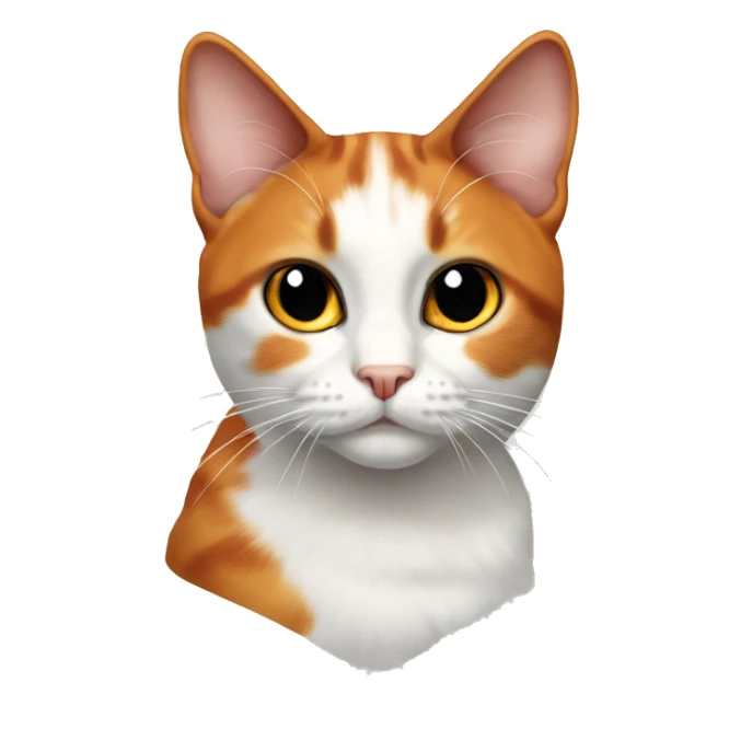 realistic orange white and black calico cat with slit pupils sticker