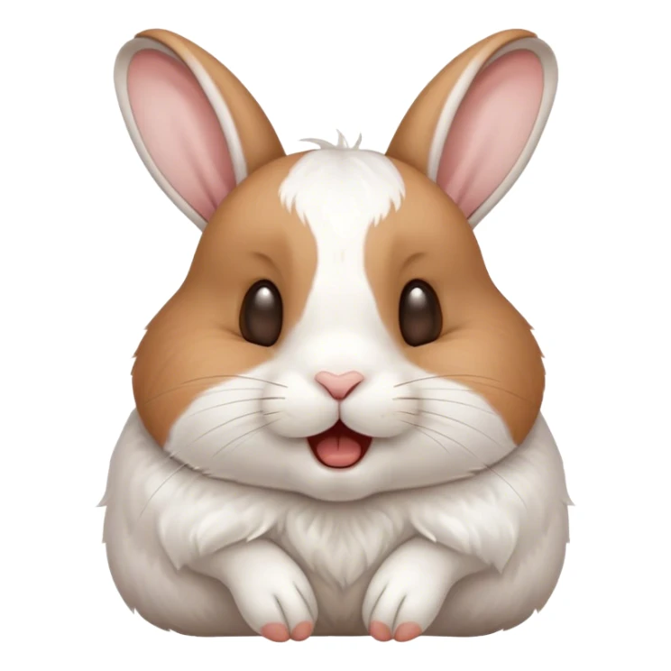 Cinematic Cute Yawning White and Brown Rabbit Portrait Emoji, Head tilted slightly with a dramatic, wide-open yawn, showcasing a soft, patterned fur with crisp white and warm brown patches, floppy ears slightly drooping, round eyes barely open in drowsy contentment, Simplified yet irresistibly adorable features, highly detailed, glowing with a soft, cozy glow, high shine, relaxed yet expressive, stylized with a touch of whimsy, bright and endearing, soft glowing outline, capturing the essence of a sleepy yet affectionate bunny, so drowsy it feels like it could stretch out of the screen and curl up for a nap! sticker