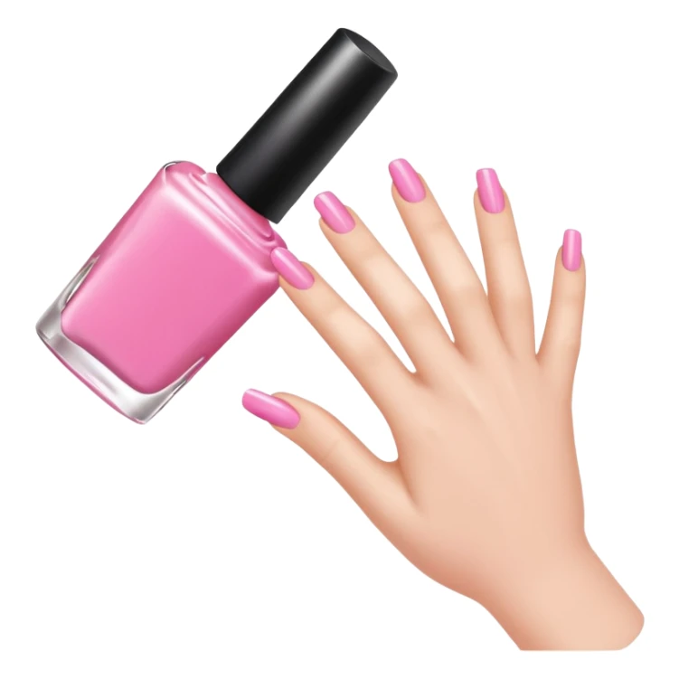 Create an emoji of a hand applying nail polish sticker