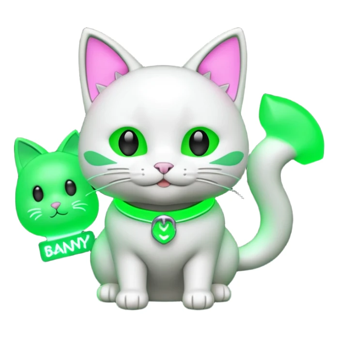 Neko 3d in the game form is of course good green neon lights sign banny sticker