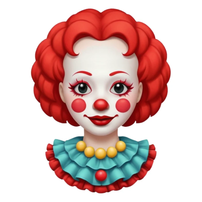 female clown sleeping eyes closed sticker