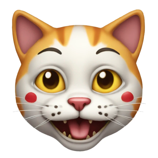 Cat who is a clown and very distorted sticker