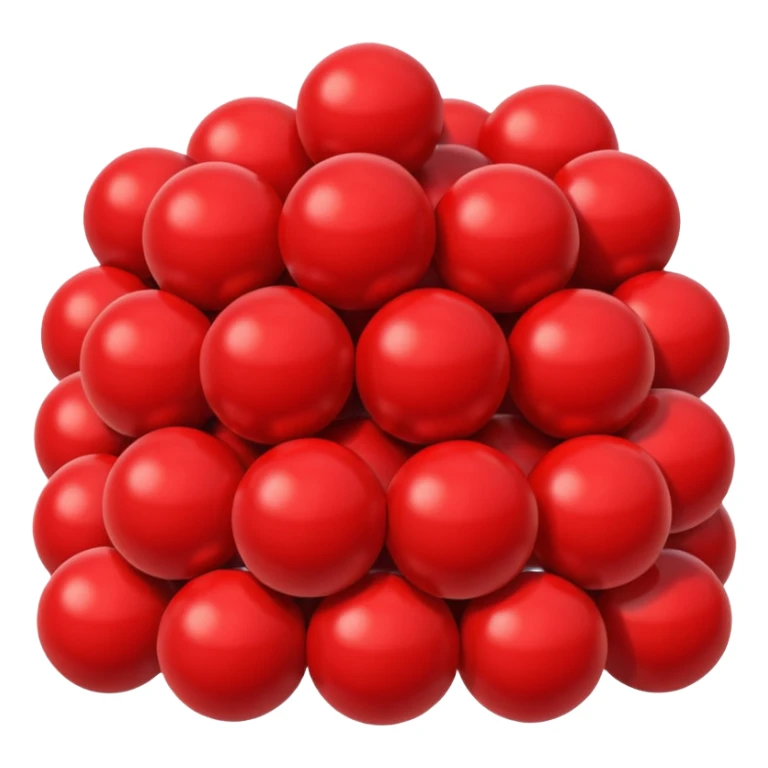 pile of red balls, vibrant, simple, clear sticker