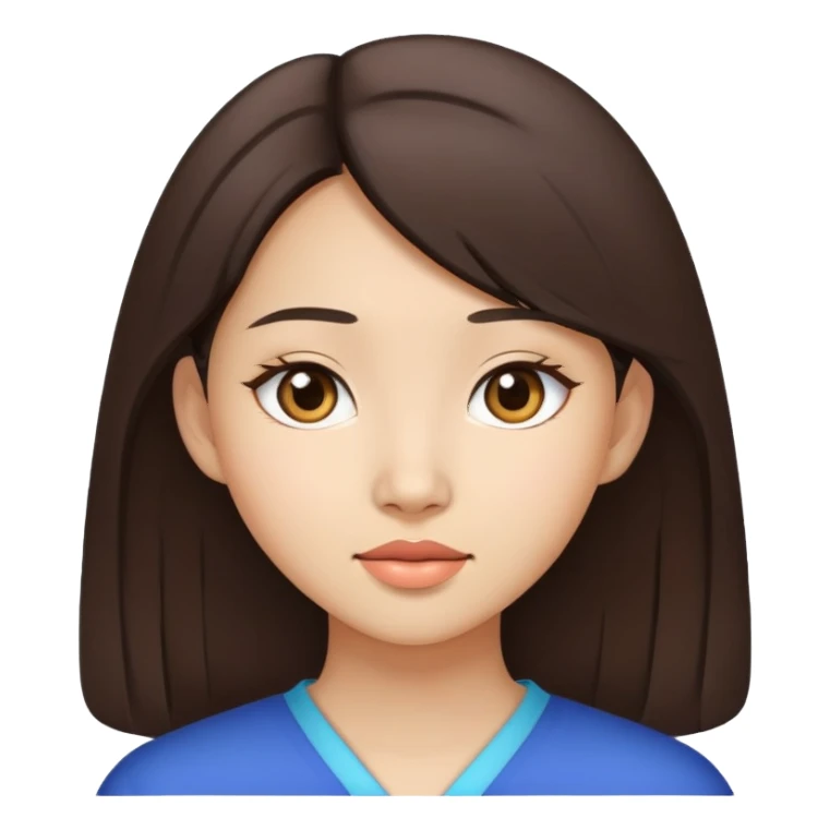 brunette light asian girl sticker