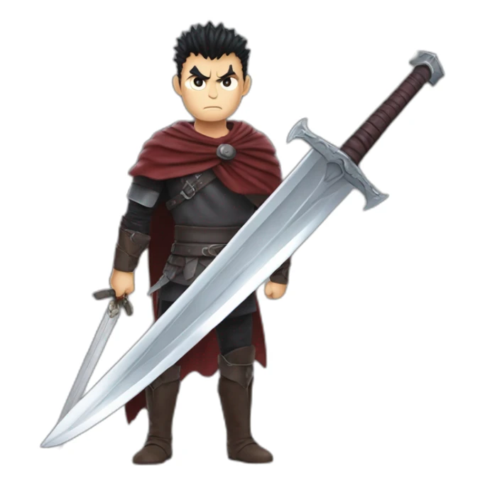 angry berserk guts carrying a huge sword on his shoulder sticker