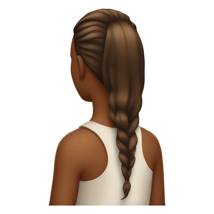 Back of hair, long, brown  sticker
