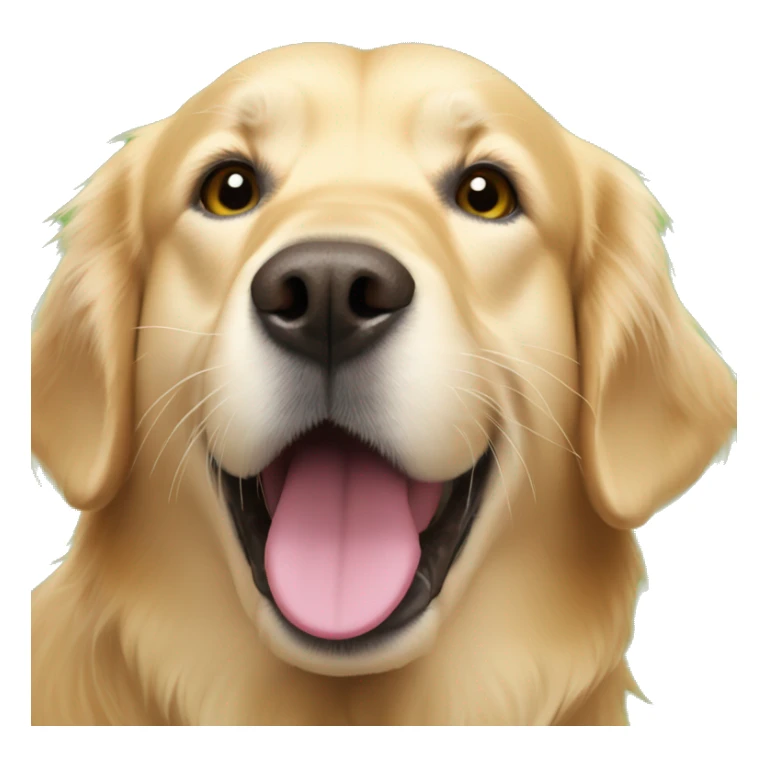 A golden retriever with a tennis ball in its mouth  sticker