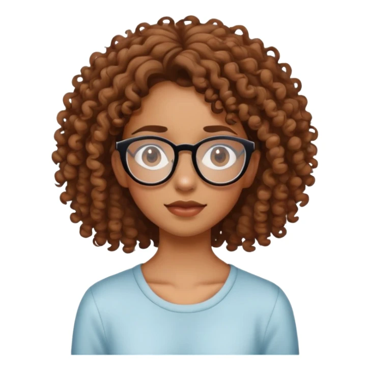 Brown girl, skinny with acne and glasses and curly hair  sticker