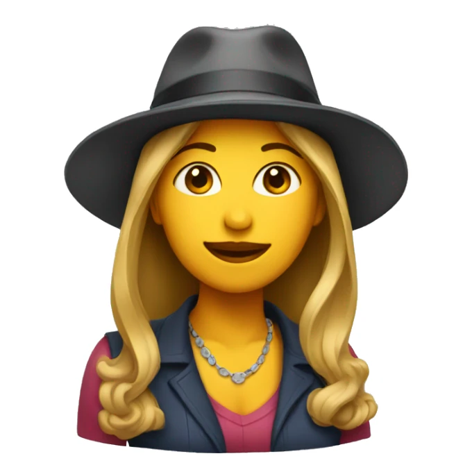 woman with a hat sticker