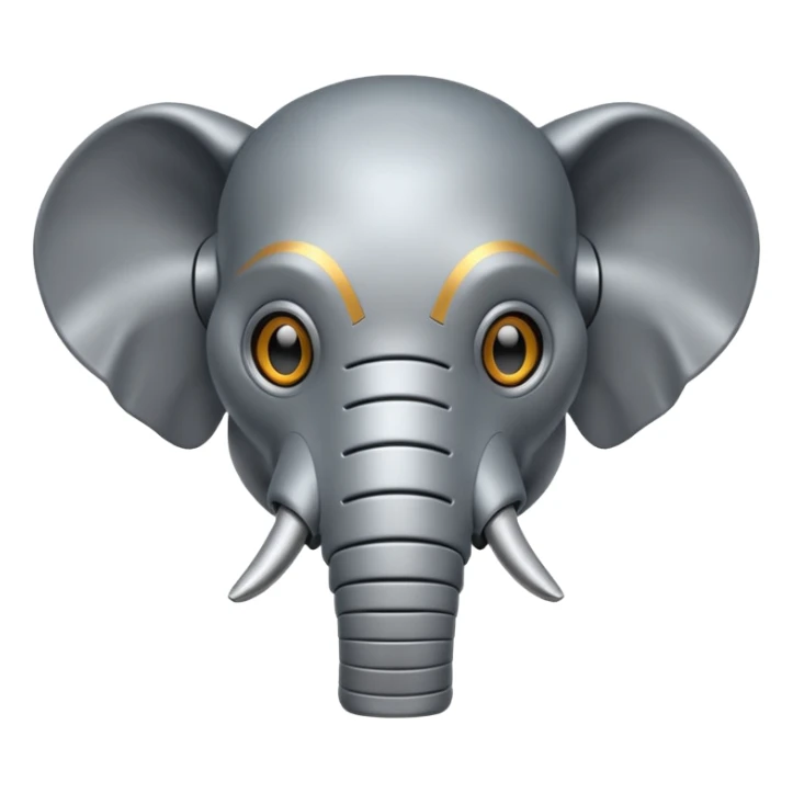 robot elephant head with iron skin parts sticker