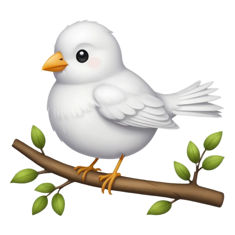 little white bird on a branch sticker