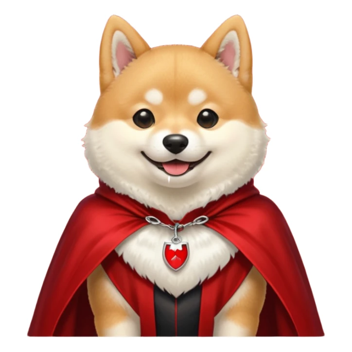 Shiba Dog in red dracular collar cloak sticker