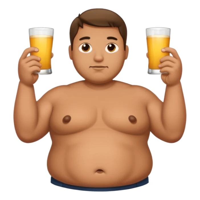 a guy with fat belly but his arms are small sticker