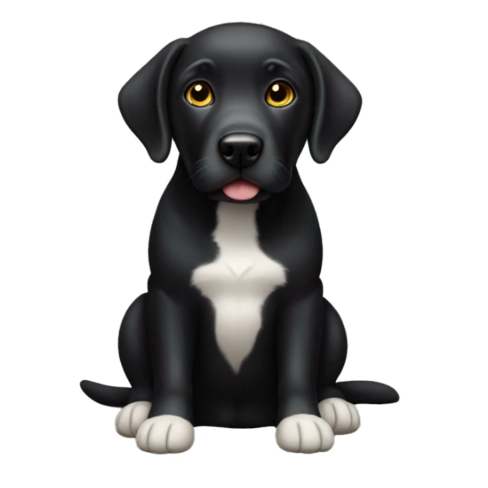 A black lab dog with white spots on chest and feet sticker